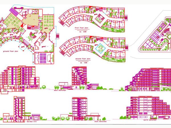 Five star hotel plan and design autocad file