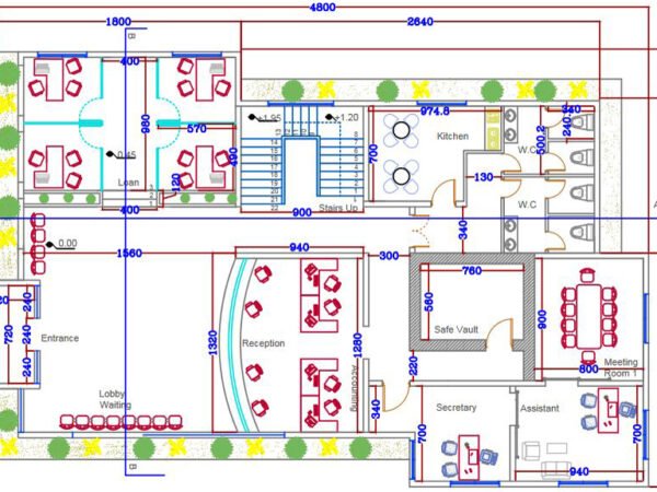 Floor plan of a bank