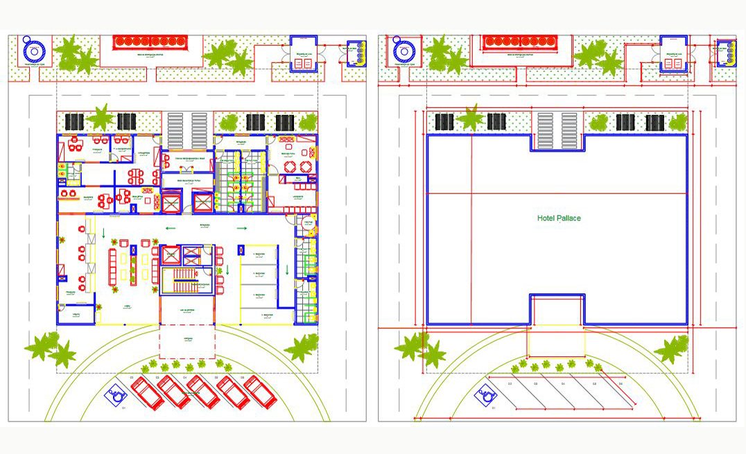 27mx20m hotel plan and design autocad files