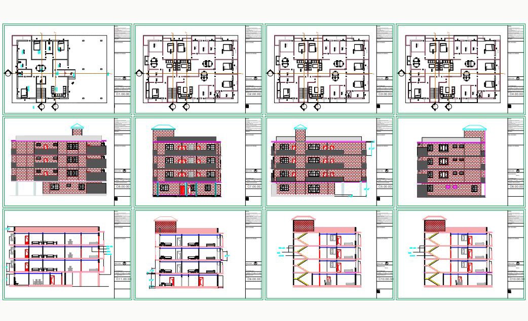 Residential Building Plan and Elevation