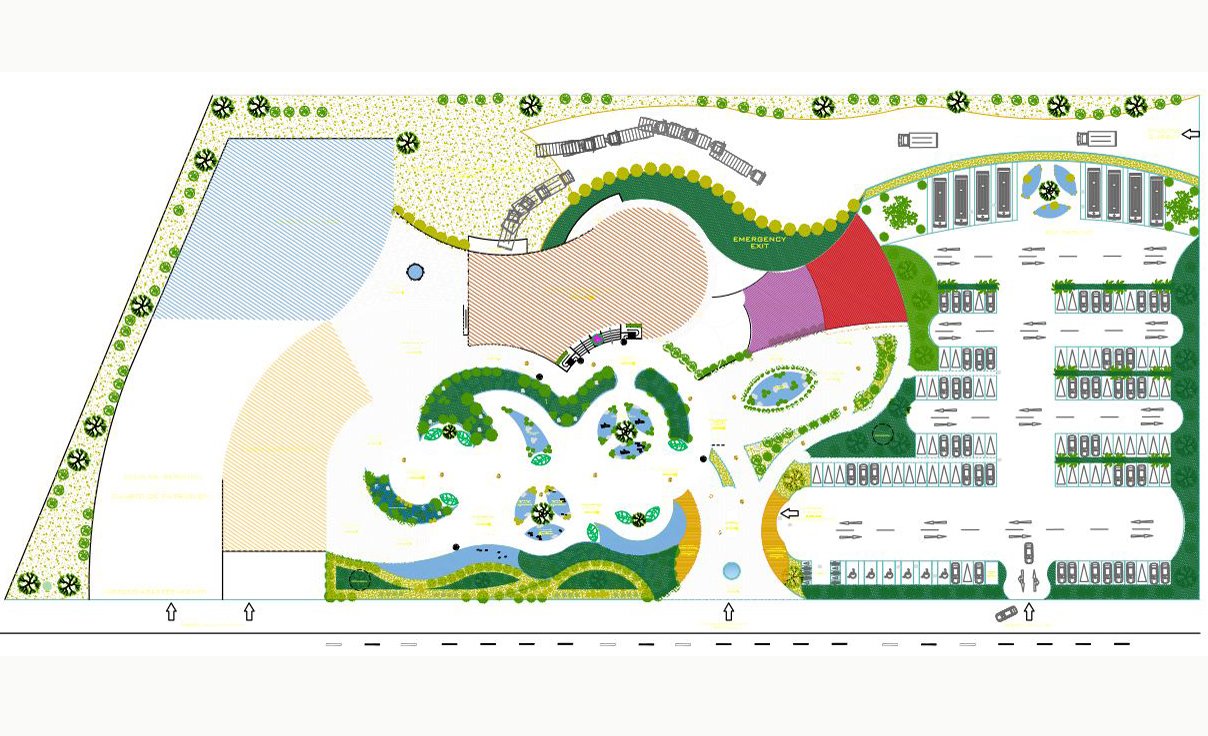 Design of a Park with an Aquarium