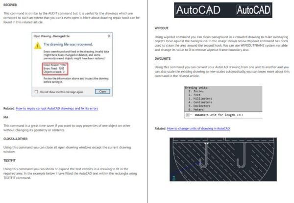 150 AutoCAD Command and Shortcut list in PDF eBook