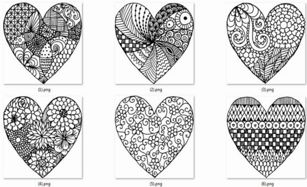 Hearts png and psd files