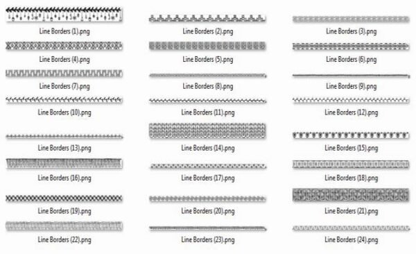 Line borders psd and png files