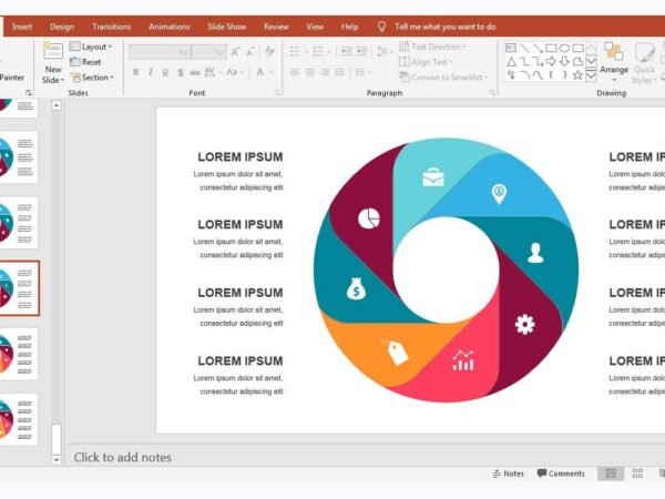 Circle Folded PowerPoint Templates