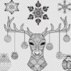 Merry Christmas clip art black and white