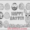 Easter png transparent black and white free download