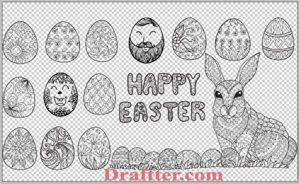 Easter png transparent black and white free download