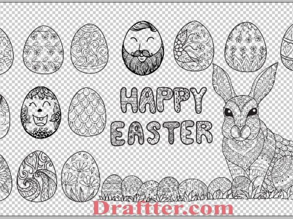 Easter png transparent black and white free download