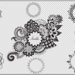 Mandala free psd files black and white download