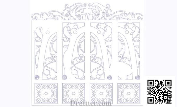 Entrance gate AutoCAD drawing free download