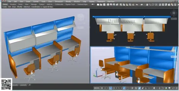 Reception Desk CAD 3d model free download