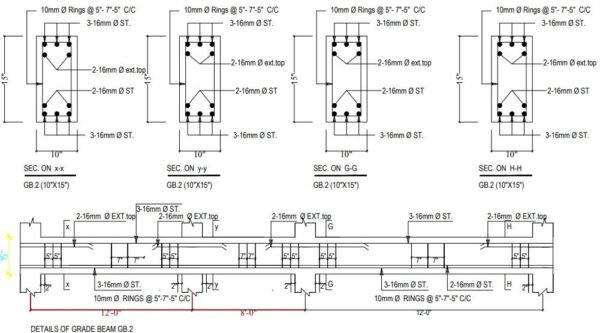 66 Ft x 55 Ft Five Story Building Structural Design