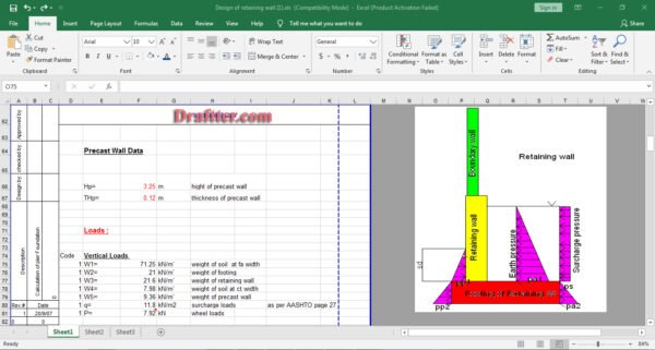 Retaining wall design calculator