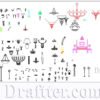 Electrical Lights and others elements 2D design drawing