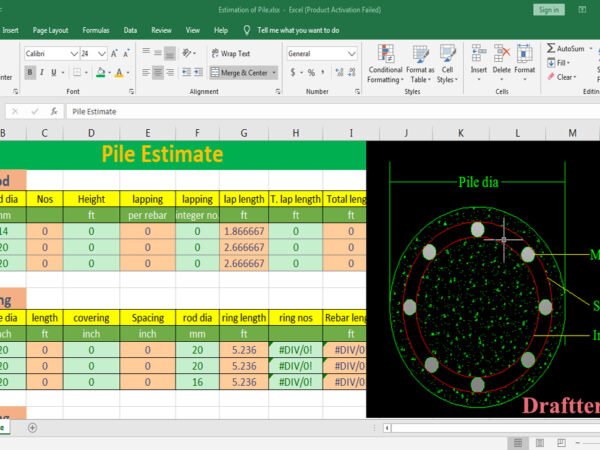 Pile estimate excel sheet free download