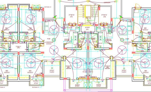 Residential Building Electrical CAD Drawing