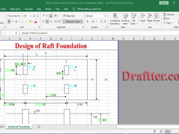 Free Raft Foundation design calculation excel