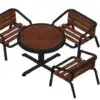 Round shape dining table and chairs 3D model