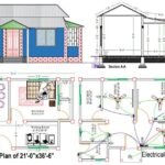 37' x 21' Village House Plans, Elevation, Section