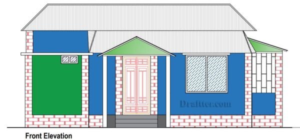 37' x 21' Village House Plans, Elevation, Section