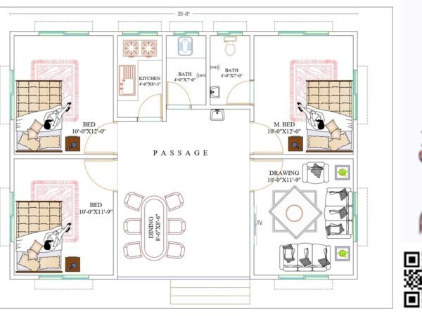 35X25 House Floor Plan