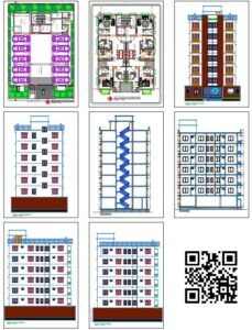 50′ x 72′ Seven Story Residential Building Floor Plans and Designs [DWG ...