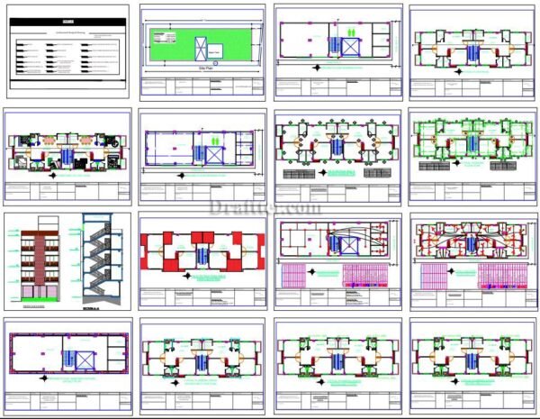 75' X 25' Four Story Residential Building Architectural Sheet