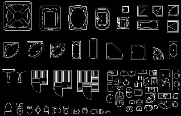 Bathroom Fittings and Accessories CAD Blocks Free Download – Draftter