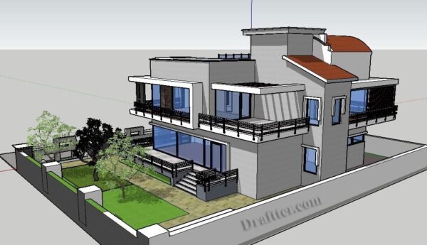 Duplex House Design Back Side