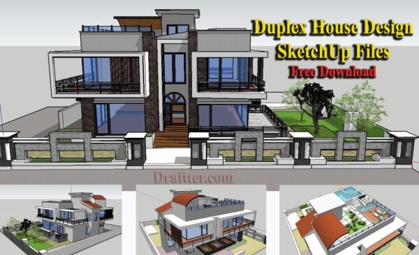 Duplex House Design SketchUp Files Free Download