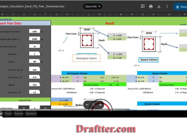 Rectangular Column Design Excel Files