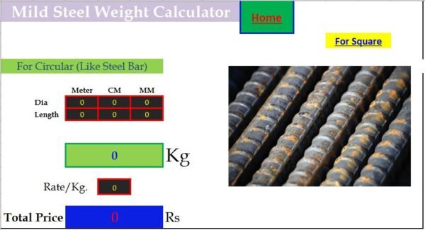 Steel Weight Estimation Excel Spreadsheet Free Download